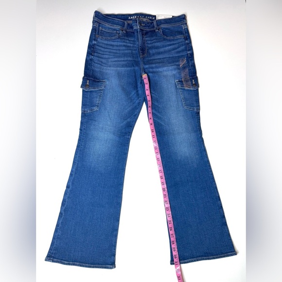 American Eagle Women’s Kick Boot Low Rise  Jeans Size- 14 Regular - Picture 6 of 11
